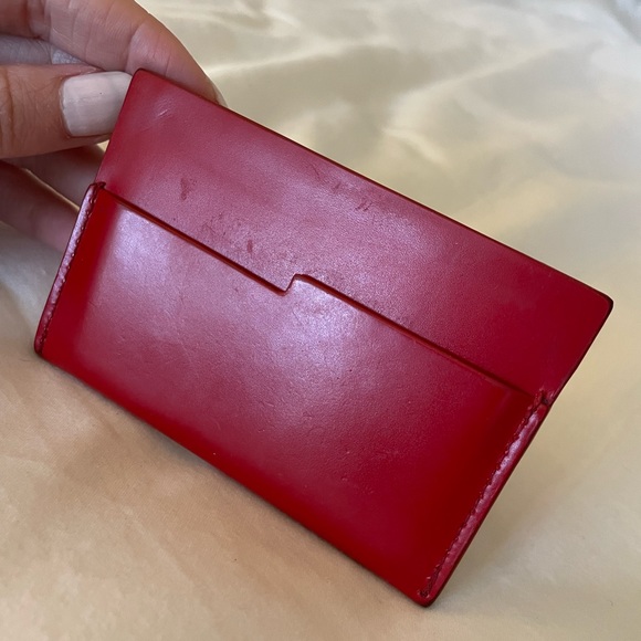 Bottega Veneta Red Leather Card Holder - Picture 14 of 14